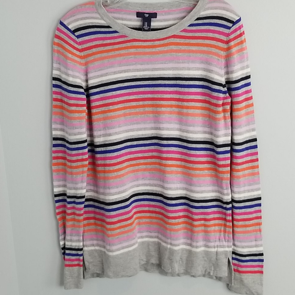 GAP Rainbow Crazy Stripe Sweater  Size Medium